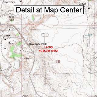   Topographic Quadrangle Map   Lantry, South Dakota (Folded/Waterproof