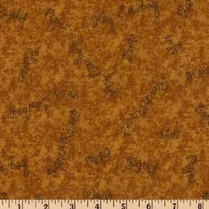  44 Wide Hey Cowboy Roping Brown Fabric By The Yard 