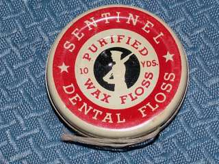 VINTAGE SENTINEL POCKET DENTAL FLOSS TIN  