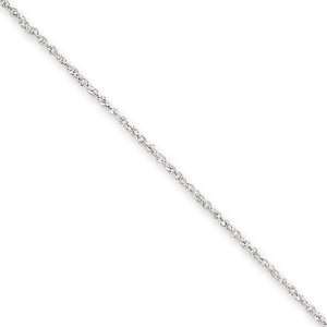  1.1mm, 14 Karat White Gold, Ropa Chain   18 inch Jewelry