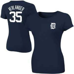 Majestic Justin Verlander Detroit Tigers #35 Womens Player T Shirt 