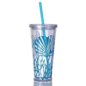  Clay Art 22 Oz. Seashell Tumbler With Straw Kitchen 