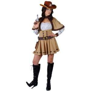 Wicked Cowgirl Western Rodeo Fancy Dress Costume & Hat 