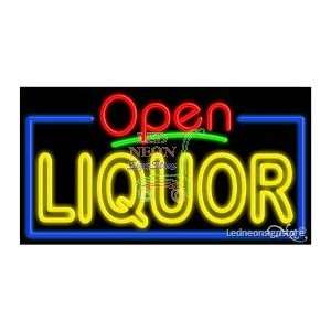Liquor Neon Sign 20 inch tall x 37 inch wide x 3.5 inch deep outdoor 