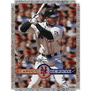  Carlos Beltran #15 New York Mets MLB Woven Tapestry Throw 
