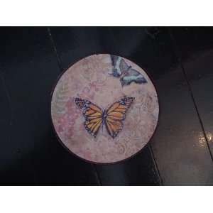   Painted Decorative Yellow Butterfly Ceramic Plate