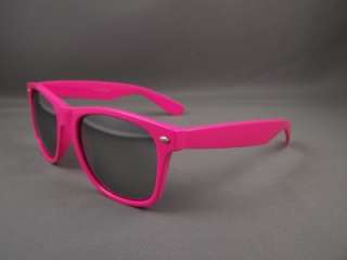 Fuchsia mirror lens risky business wayfarer sunglasses  