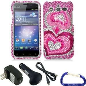  Gizmo Dorks Diamond Bling Cover Case (Pink Heart) with 