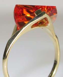   Custom 14K Gold 5.00ctw Orange Sapphire Ring 3.2g~Retail $6000.  