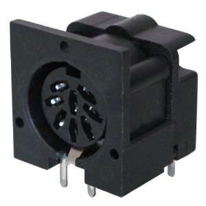  8 Pin Female Din Connector, Rt Angle PC Mount Electronics