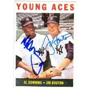  Al Downing & Jim Bouton Autographed/Hand Signed baseball 