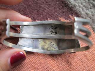VTG Pawn Navajo Real Gorgeous BIG Turquoise Sterling Silver Bracelet 
