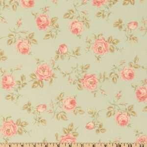  44 Wide Beach House Roses Mint Fabric By The Yard Arts 
