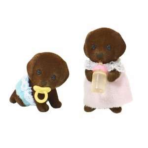  Sylvanian Families Chocolate Labrador Twins Toys & Games
