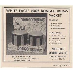  1960 White Eagle #005 Bongo Drums Packet Print Ad (Music 