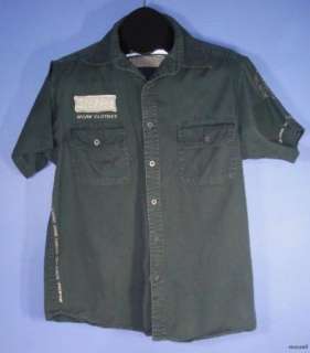 Mens Dickies Gray Short Sleeve Work Clothes Button Down Shirt Size 