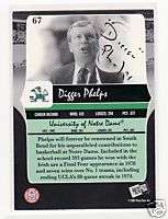 DIGGER PHELPS SIGNED NOTRE DAME 2007 PRESS PASS #67  