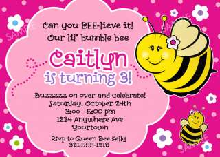 Sweet As Can Bee Invitation Bumble Bee Birthday Party  