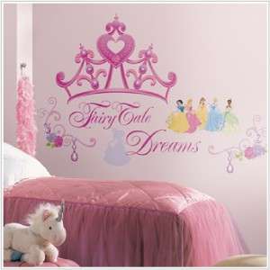 DISNEY PRINCESSES CROWN WALL STICKERS Pink Decals Decor 034878827605 