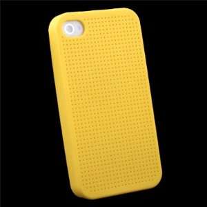  Yellow EMBROIDERING SILICONE SKIN CASE for iPhone 4 Cell 