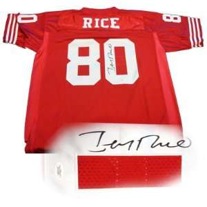  Jerry Rice Signed Jersey   Franco 49ers Red W Jsa Sports 