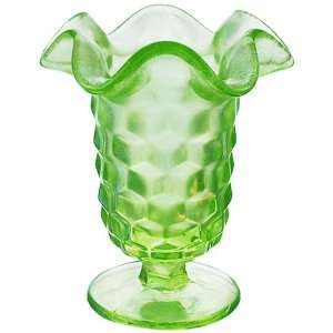  Fenton Art Glass Vase, Key Lime, 9 3/4 Inch