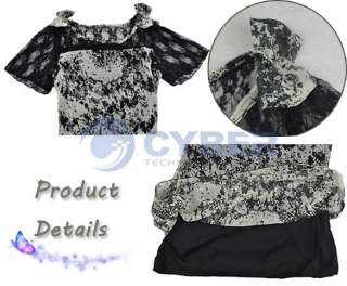 Womens Korea Sexy Lace Chiffon Mini Dress With Belt New  