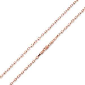  14K Rose Gold Plated Sterling Silver 18 Cable Chain 