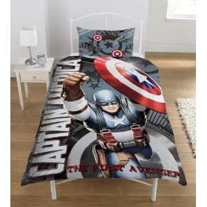  Captain America Freedom Panel Single Bed Duvet Quilt Cover 