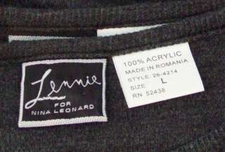 Lennie Nina Leonard Long Gray Knit Dress with Cardigan Jacket Large 