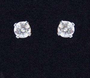   Round Diamond Stud Earrings 14k White or Yellow Gold Your Choice 2/5ct