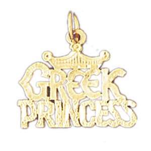  14kt Yellow Gold Greek Princess Pendant Jewelry