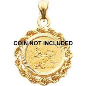  14K Gold Rope Bezel for 1/20oz Chinese Panda Coin New 