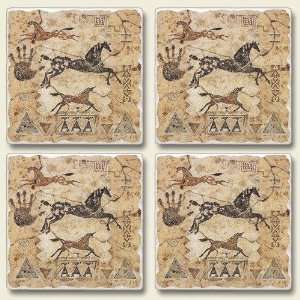 Tlalocs Tribe American Indian ~ 4 Tile Square coasters Drink Coasters 