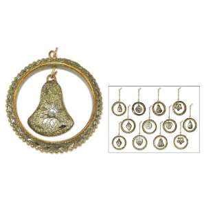  Brass inlay ornaments, Golden Circles (set of 12)