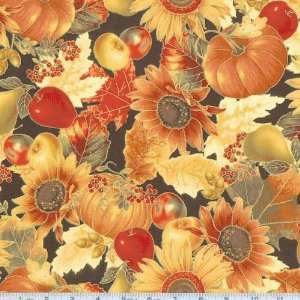  45 Wide Nature Sunflowers Black Fabric By The Yard Arts 