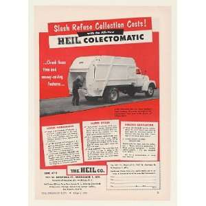  1955 Heil Colectomatic Refuse Garbage Truck Print Ad 
