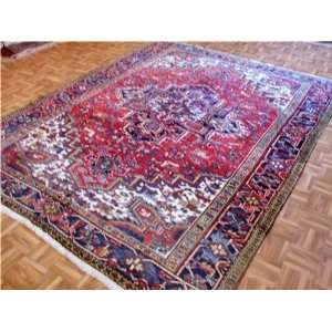   104 Red Persian Hand Knotted Wool Heriz Rug Furniture & Decor