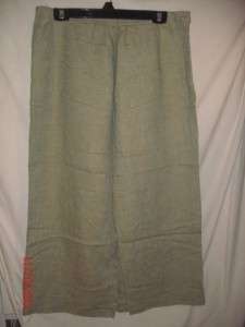 Harve Benard light green long linen skirt 16  