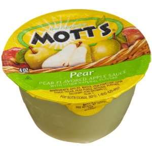 Motts Pear Flavored Applesauce, 4 Ounce Cups (Pack of 72)  
