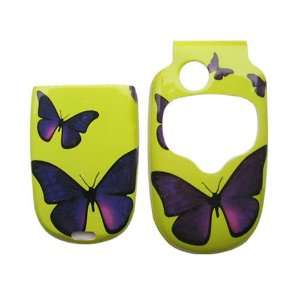 for Motorola v300 v330 cover faceplate BUTTERFLIES on YELLOW (many 