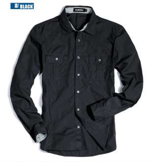 Slim Fit/ Mens Military Style Shirt / Casual Shirt/ Cotton 100%/ Army 