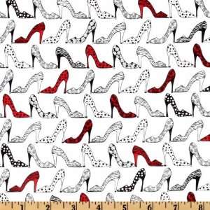   High Heels White/Black/Red Fabric By The Yard Arts, Crafts & Sewing