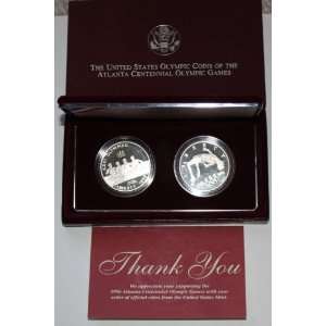   Us Mint Olympic 2 Coin Proof Set Rowing and High Jump 