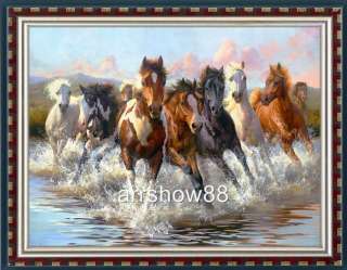   wild Animal Oil paintingruning horse​on canvas 36x48  
