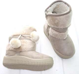   Beige Kids Boys Girls Snow Boots Winter Shoes 2 6 yrs S060BE  