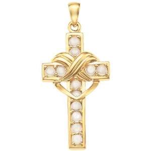  Birthstone Heart Cross   June (Moonstone) Jewelry