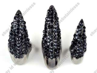   Nail Jewelry Crystal rhinestones Claw Paw Talon Finger Ring  