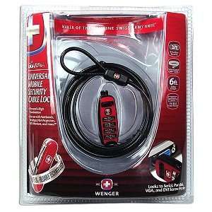  6 WENGER UNIVERSAL MOBILE SECURITY CABLE LOCK 