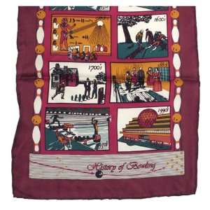  History of Bowling Scarf Burgundy